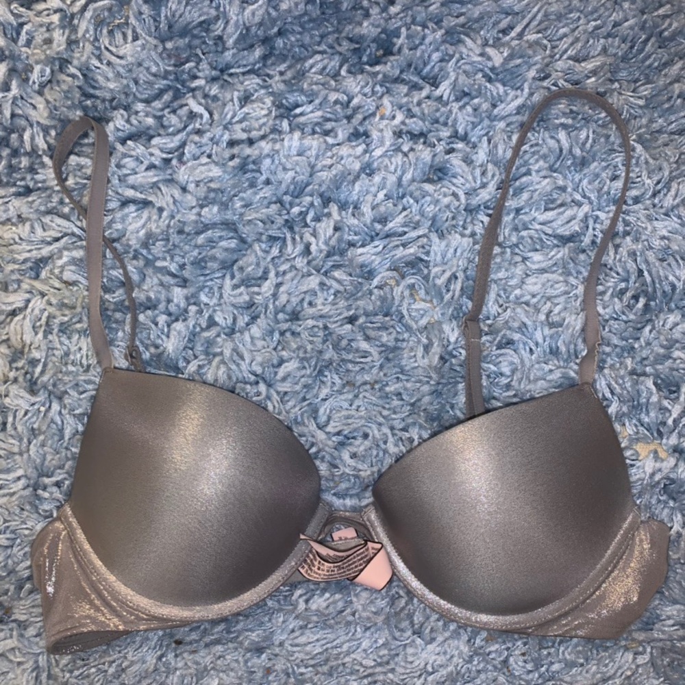 Gray sparkly Victoria secret bra